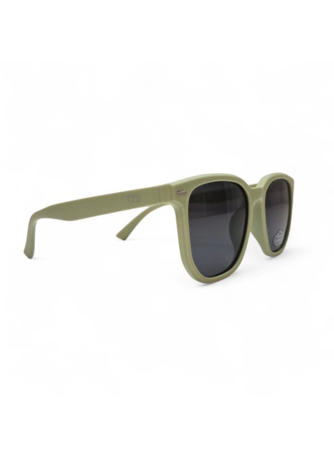 Kids Polarized Square Sunglasses – Matte Sage Green – UV400 Protection for Kids (Age 6 -12) - Image 2